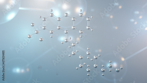 fluphenazine molecular structure, 3d model molecule, phenothiazines, structural chemical formula view from a microscope