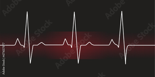 neon heartbeat with love-shaped isolated on a Medical concept and ecg pulse line graph