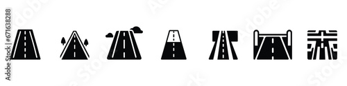 Road Icon. Road icon vector, Road icons, roads icon symbol vector logo element. Bending roads and highways, highways sign roads sign, Road icon vector, highway icon