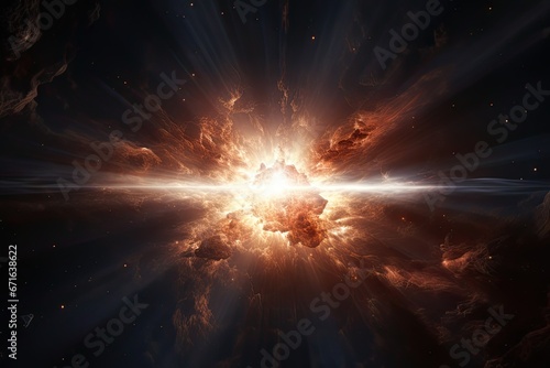 An exploding star releasing a burst of energy and light, illustrating the dramatic event of a supernova photo