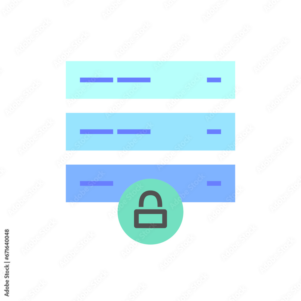 Database and server icon full color flat style for your design Database and server icon full color flat style for your design