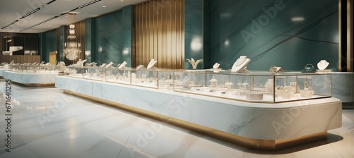 Jewelry boutique showroom, luxury shop photo