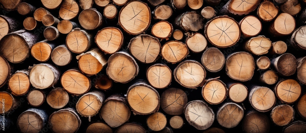 Stack of lumber for logging industry Stack of lumber for logging industry