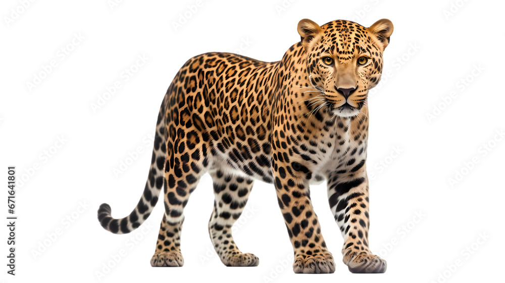 Fototapeta premium Leopard on transparent background