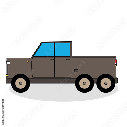 dark truck isolated on white