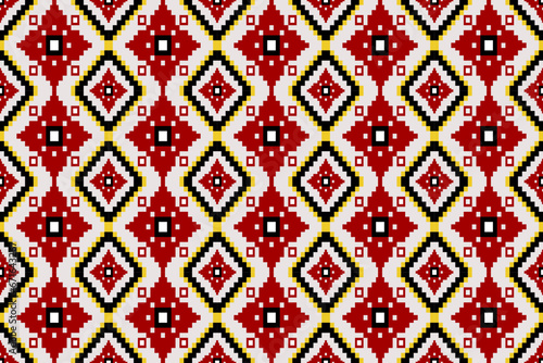 ethnic seamless Fabric textures pixel art style.