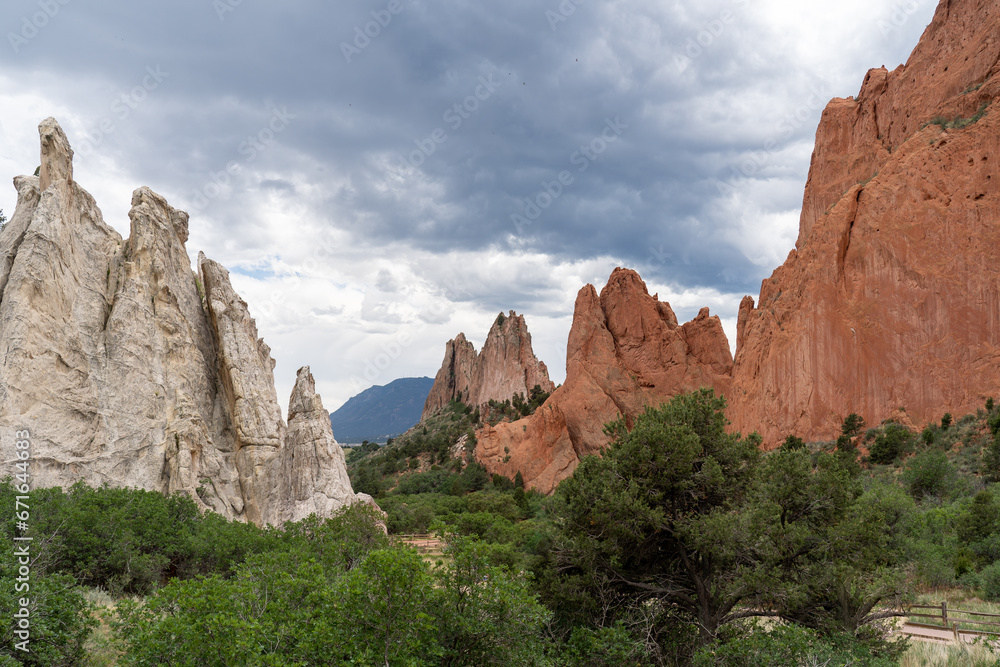 Garden of the Gods at sunset on a fall evening in Colorado Springs, CO