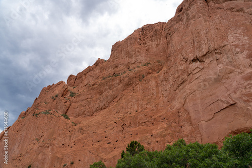 Garden of the Gods at sunset on a fall evening in Colorado Springs  CO