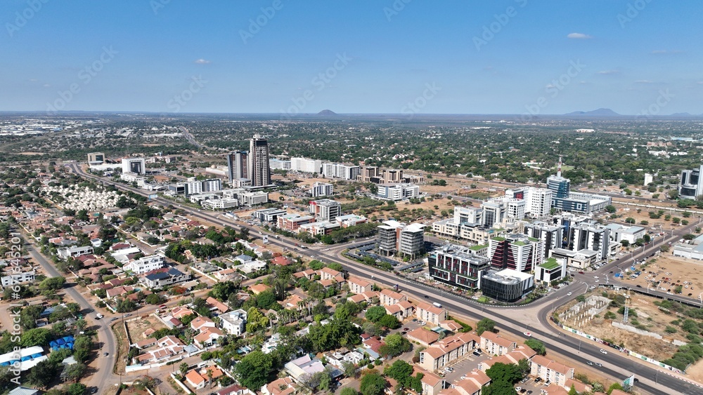 Fototapeta premium Central Business District (CBD) in Gaborone, Botswana, Africa