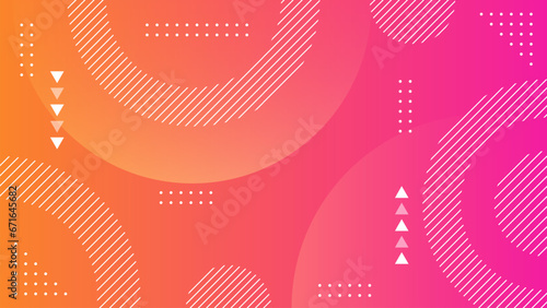 Orange and pink gradient geometric shape background