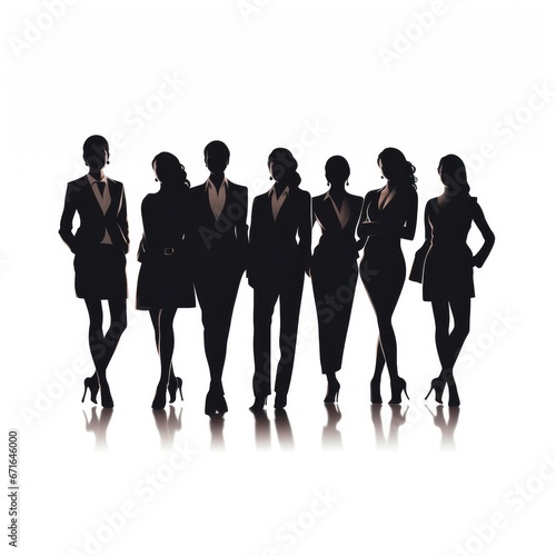 silhouettes of people women girls female