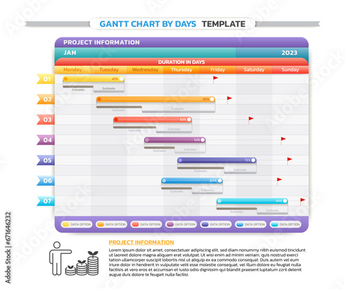 timeline gantt chart infographic template background