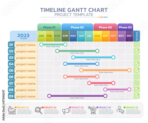timeline gantt chart infographic template background