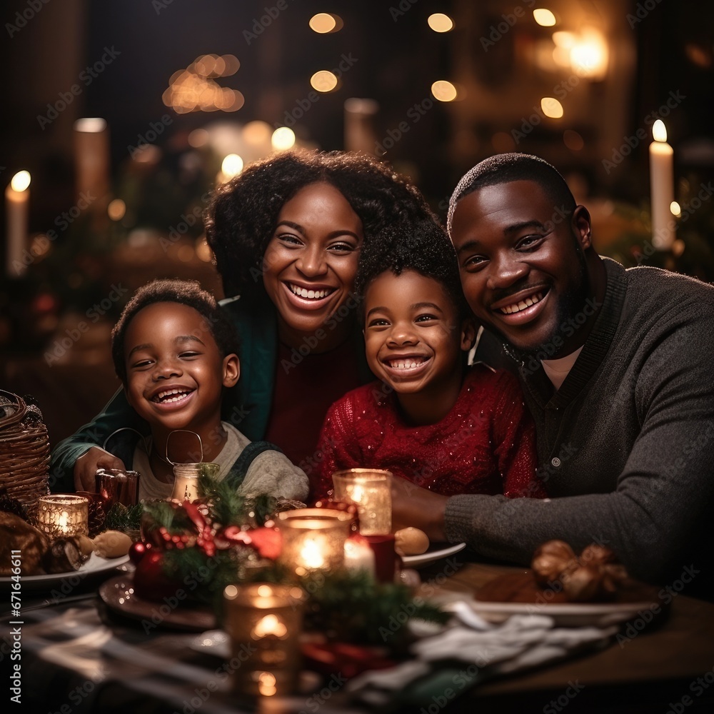Black African American Loving Family opening gifts and present at Christmas with Mother Father and children all smiles and happy Black African American Loving Family opening gifts and present at Christmas with Mother Father and children all smiles and happy