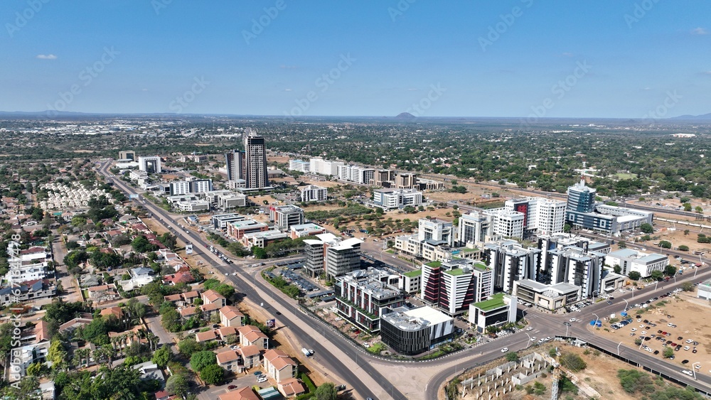 Obraz premium Central Business District (CBD) in Gaborone, Botswana, Africa
