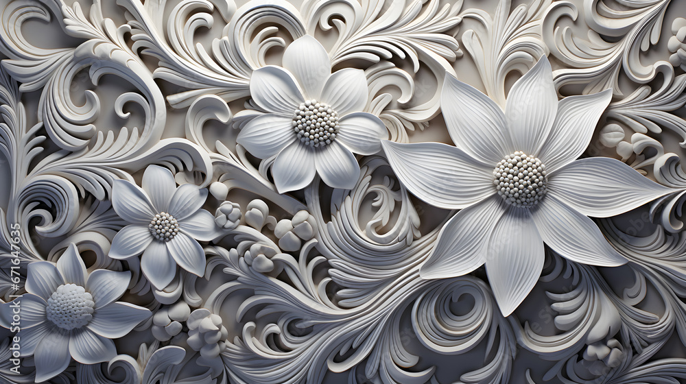 white floral ornament background. white floral ornament background.