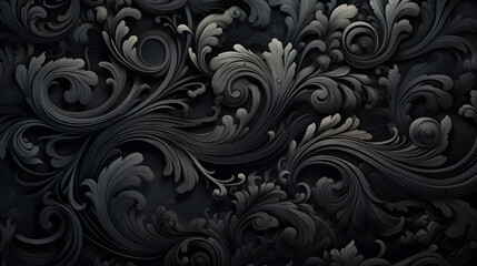 black background with black flowers. 