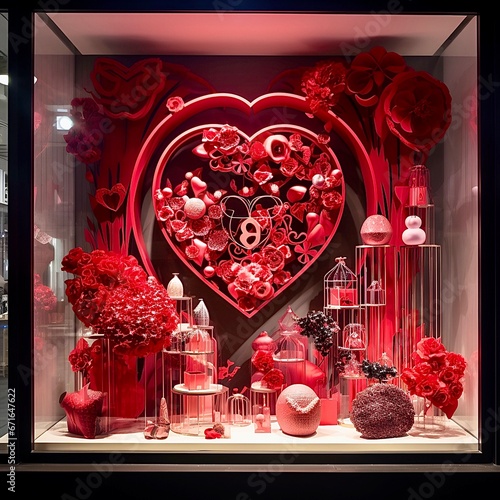 Valentine’s Day heart on window display 