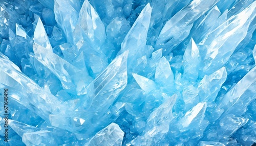 Abstract texture of bright ice crystals, blue fresh tone.