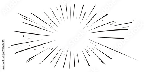 Comic Action Lines: Manga Speed Effect Frame, Cartoon Boom, Bang, Radial Burst. Vector Isolated Illustration
