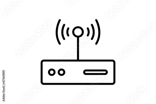 access point router icon. icon related to device, computer technology, network. line icon style. simple vector design editable