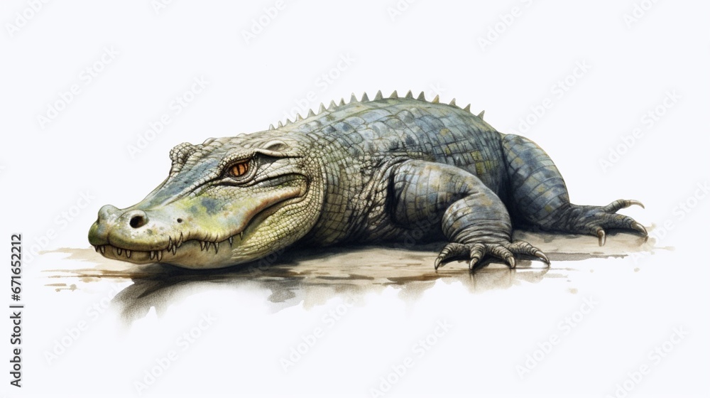 Obraz premium Alligator clipart with white background.Generative AI