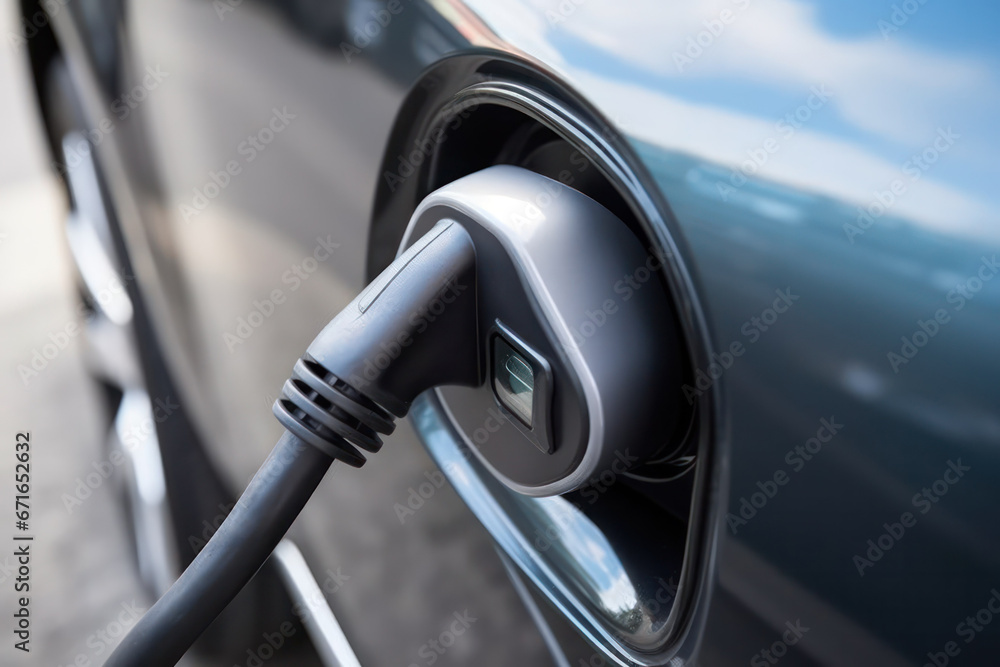 Close-Up of EV Charging Connector - Sustainable Mobility