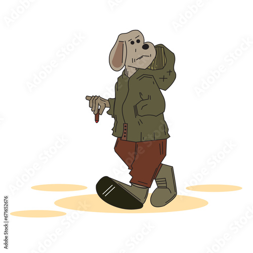 Cute dog illustration, dog vector