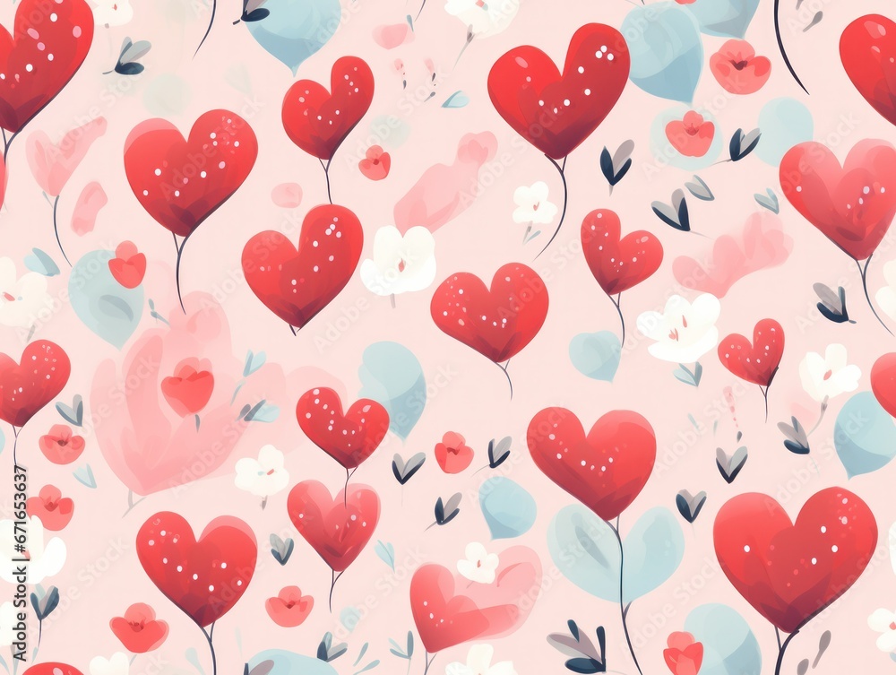 valentine romantic seamless pattern template