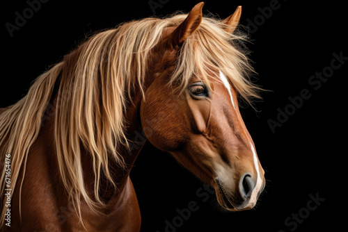 Portrait of horse with long mane