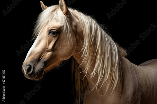 Portrait of horse with long mane