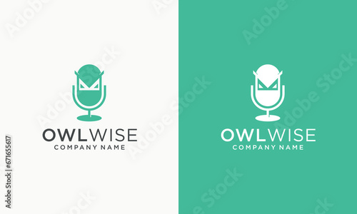 Owl microphone logo design inspiration