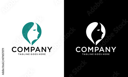 woman face vector - emblem for cosmetics and beauty products