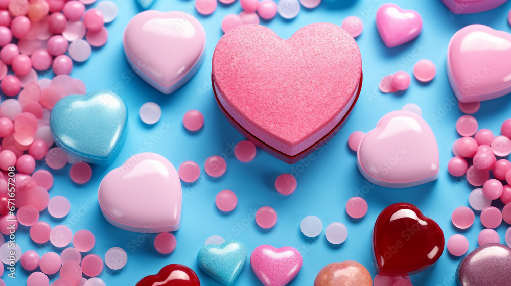 heart shaped candies HD 8K wallpaper Stock Photographic Image 