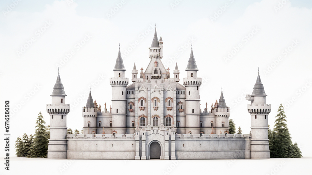 A castle isolated on a white background