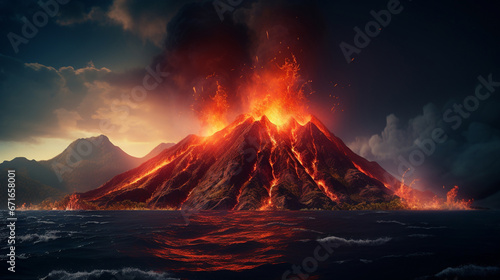 A beautiful volcanic eruption