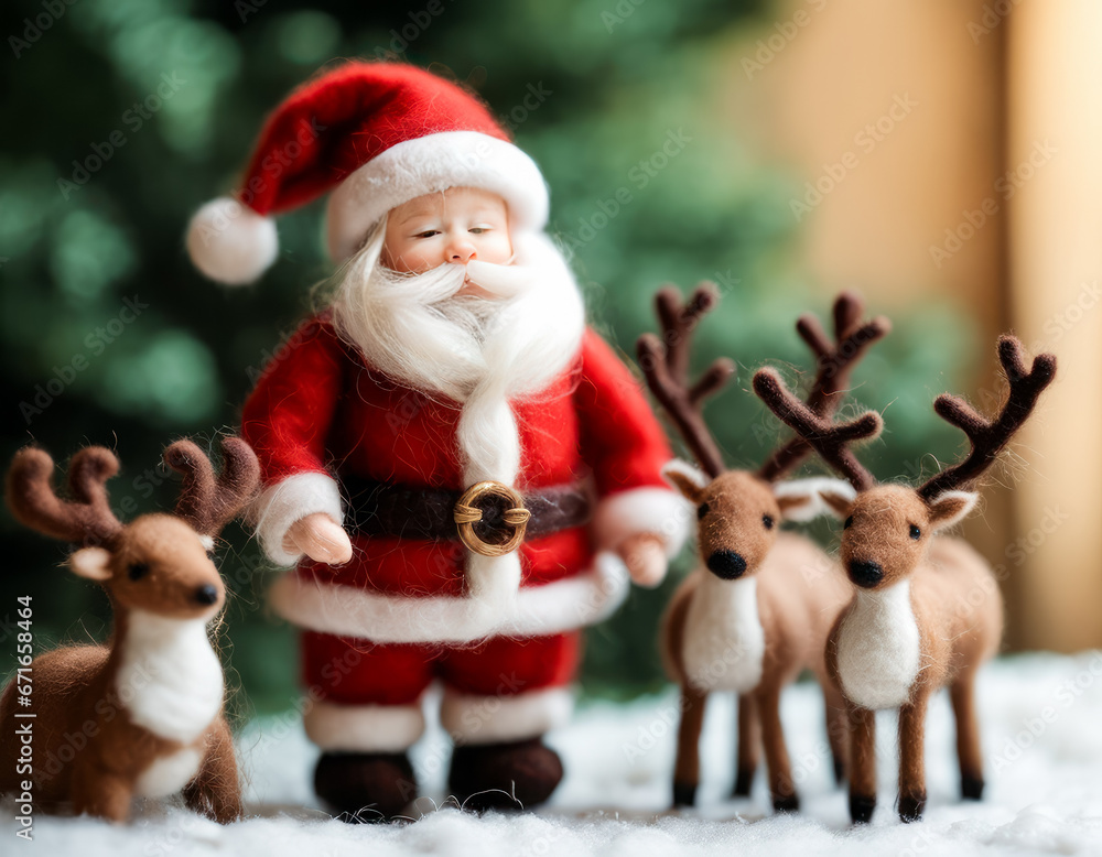 サンタとトナカイたち ミニチュア Santa and his reindeer Miniatures サンタとトナカイたち ミニチュア Santa and his reindeer Miniatures
