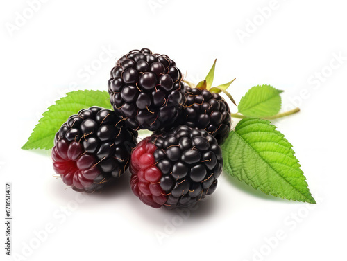 Black raspberry isolated on white background