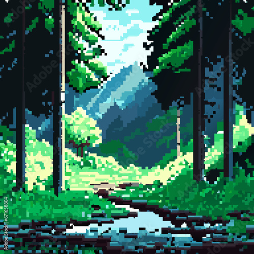abstract nature background, pixel art, rpg maker
