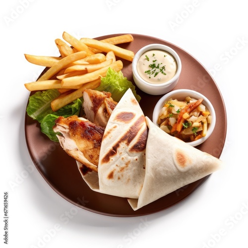 Chicken Tortilla with French Fries