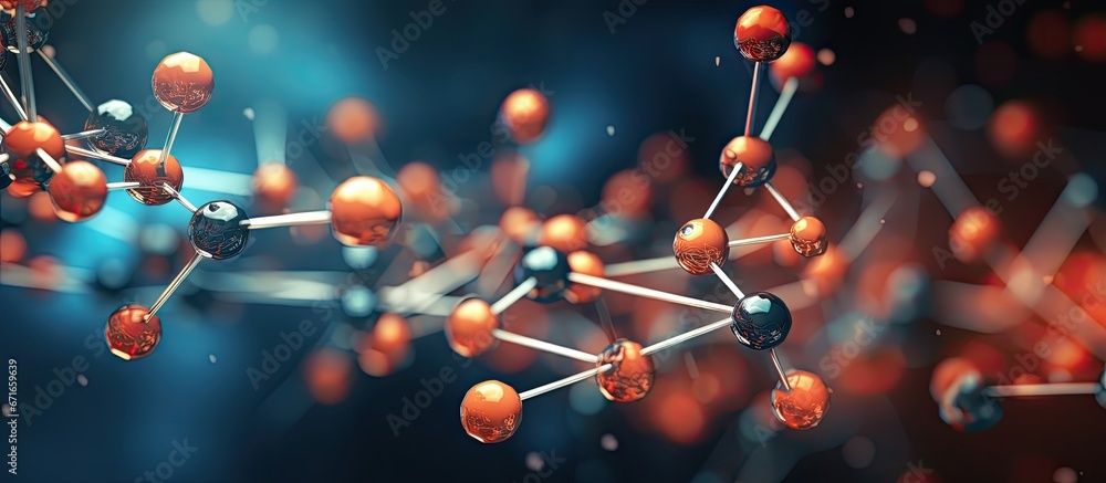 3D molecule illustration with scientific background 3D molecule illustration with scientific background