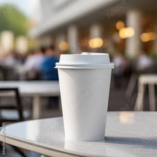 White plastic coffee cup 