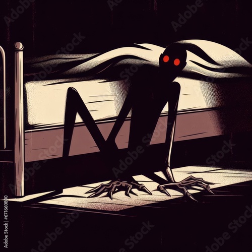 Boogeyman silhoute on dark illustration photo