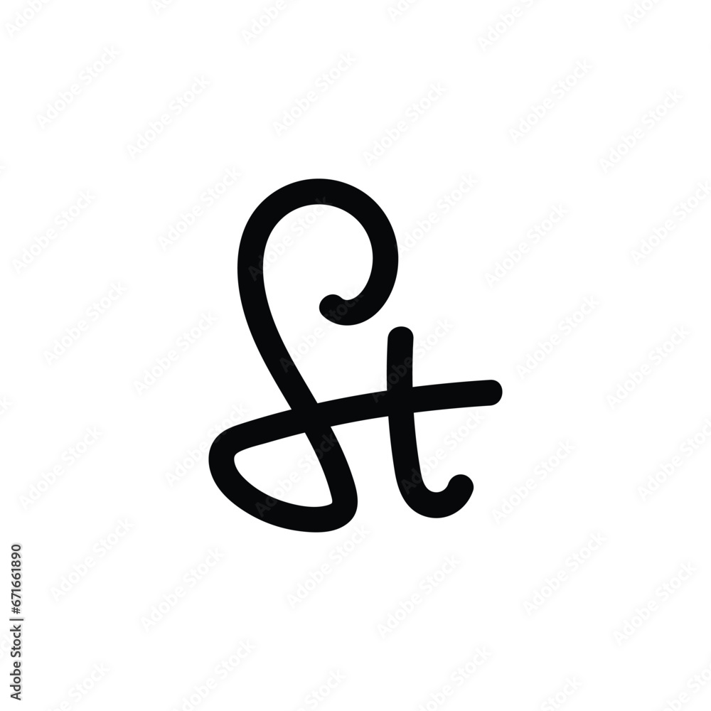 creative ST S T letter signature handwriting initial logo design template creative ST S T letter signature handwriting initial logo design template