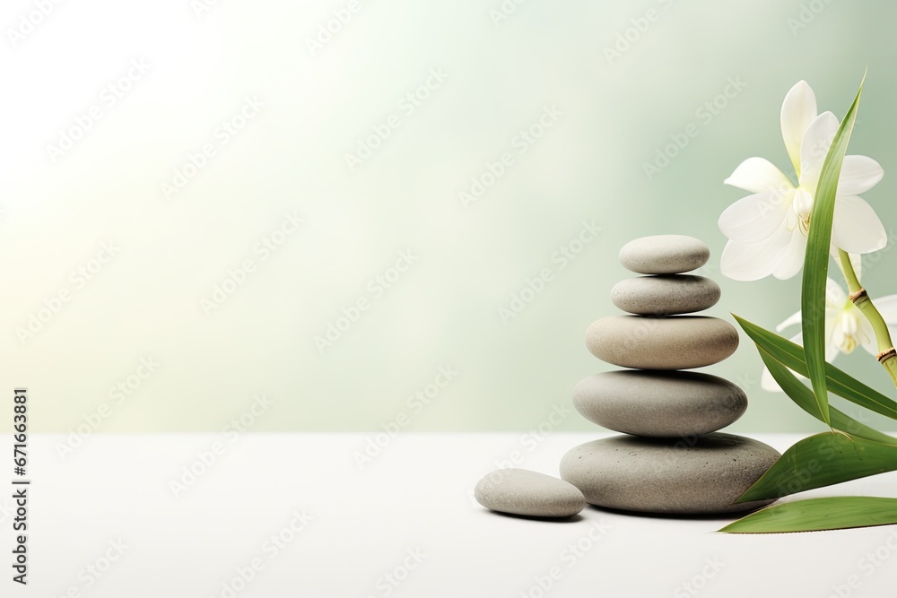 Zen and relaxation concept with spa treatment on light background - room for text. Zen and relaxation concept with spa treatment on light background - room for text.