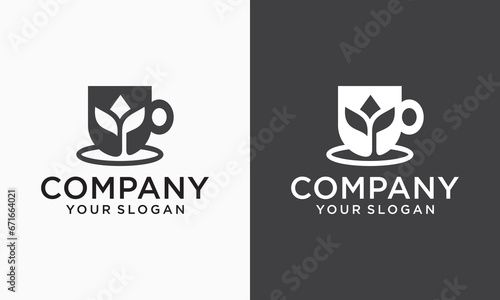 coffee tree adventure logo design or organic coffee industry