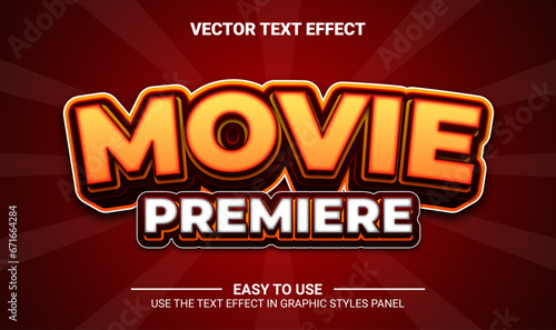 3d movie premiere editable text effect