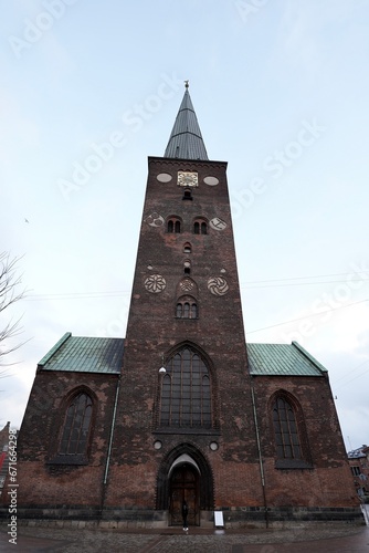 Church in Aarhus Denmark city centre on a sunny day photo