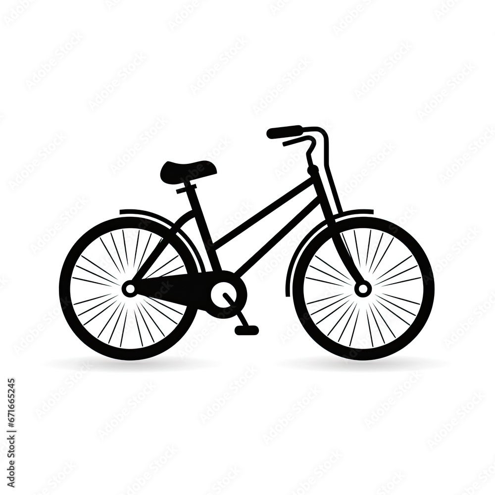 Obraz premium black and white icon of a modern bicycle - isolated illustration on white background