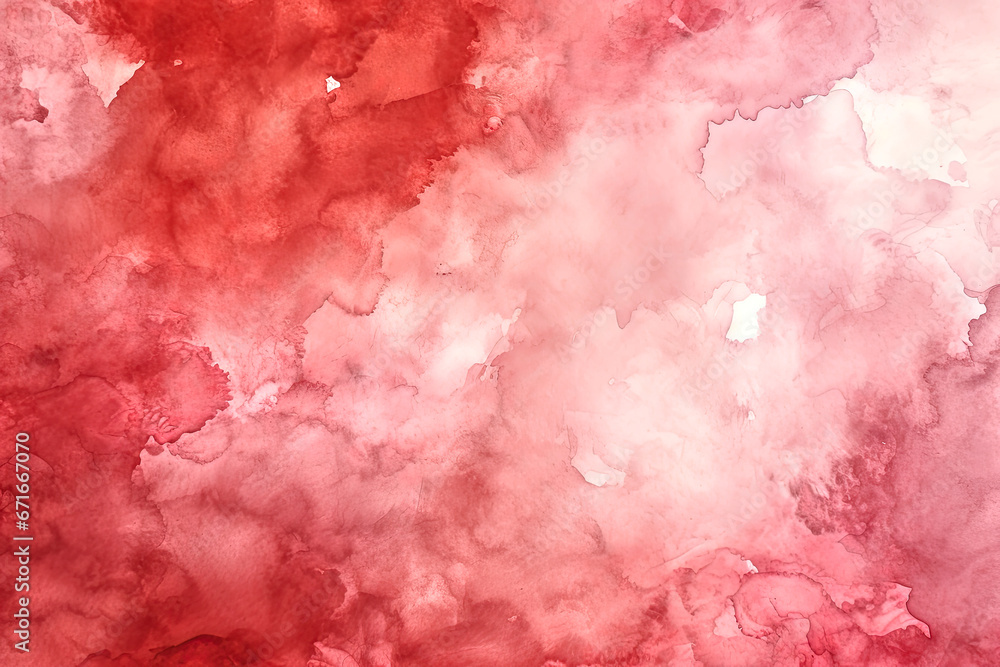 Fototapeta premium Red watercolor abstract painting. 